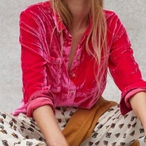 PILCRO - Anthropologie Crushed Pink Shirt 0- Small, Med